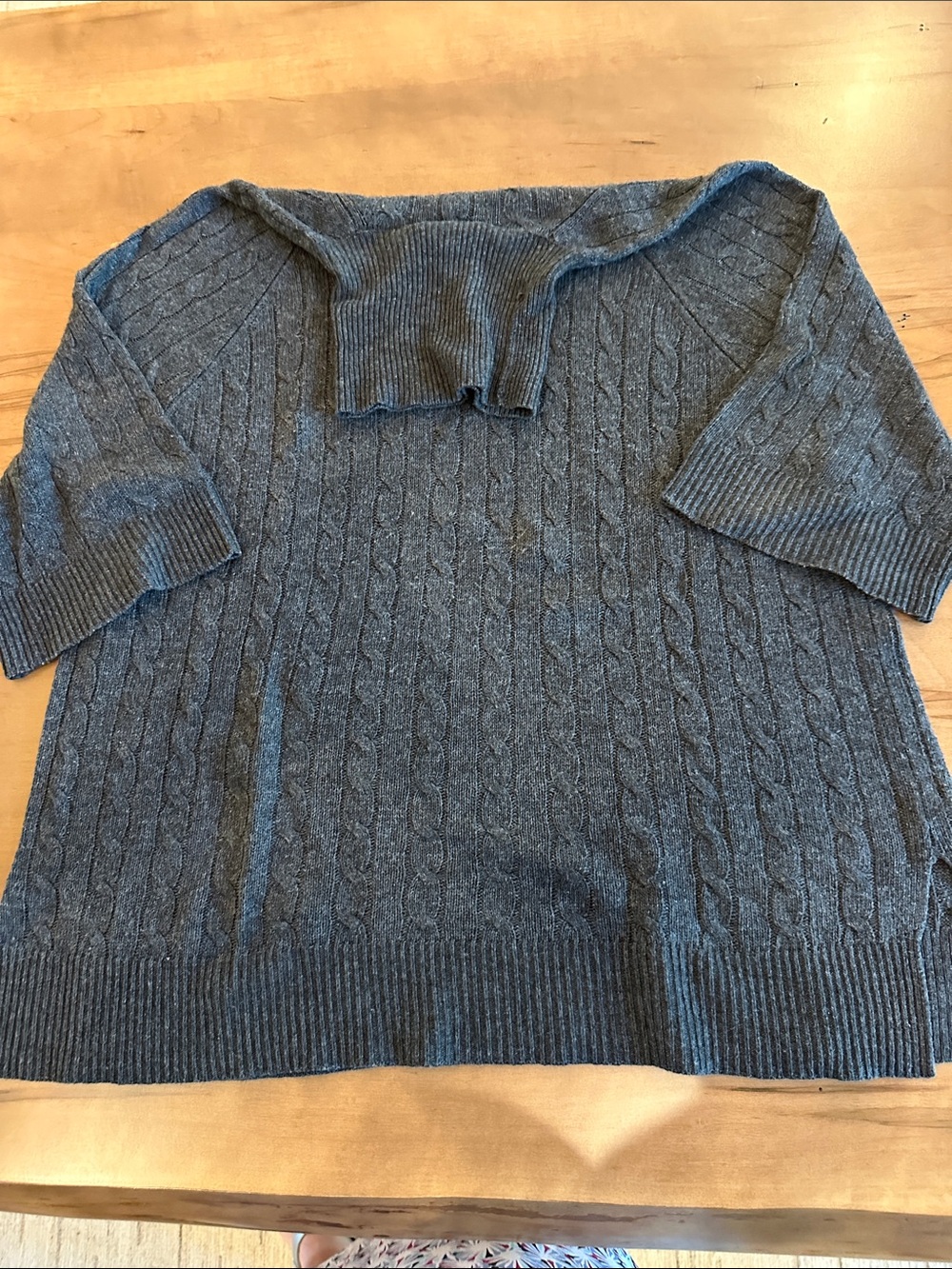 Lauren Ralph Lauren Charcoal Cable Turtleneck Sweater